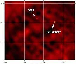 Un gamma burst vicino alla pulsar del granchio